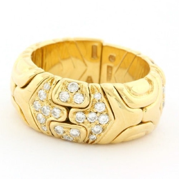 BVGALRI 18k gold rare 1989 Vintage diamond ring - Picture 3 of 5